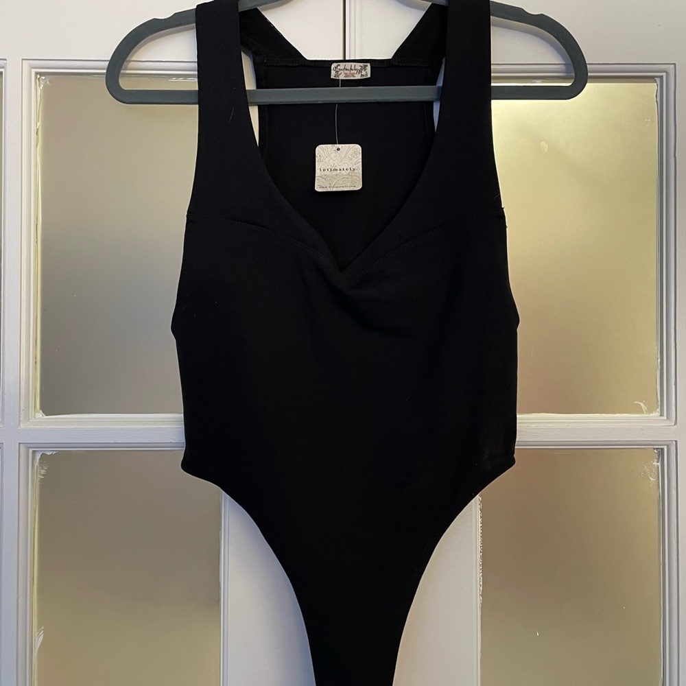 Free People Black Bodysuit